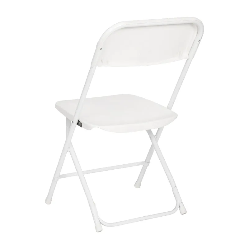 4 Pack of Zia All-Weather, Extra Wide Contoured Plastic Folding Chairs with Metal Frame and 650 lb. Static Weight Capacity