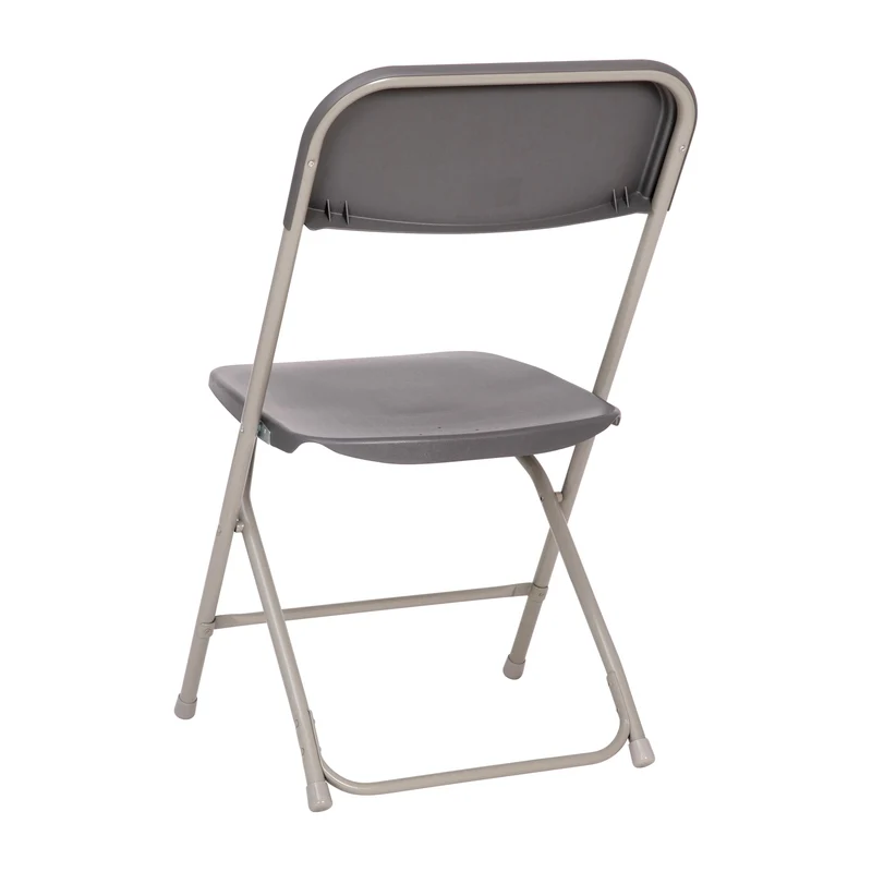 4 Pack of Zia All-Weather, Extra Wide Contoured Plastic Folding Chairs with Metal Frame and 650 lb. Static Weight Capacity