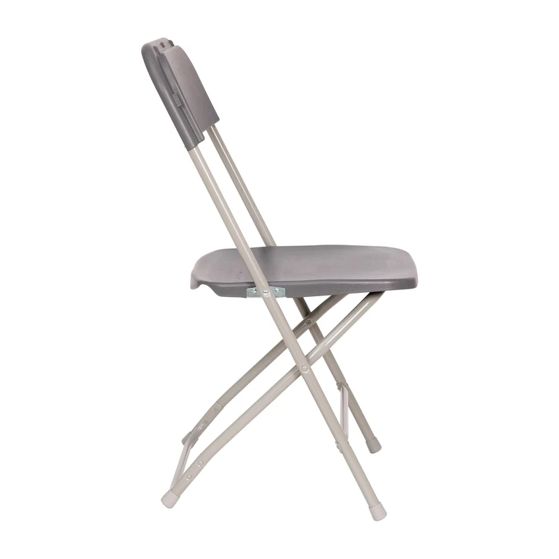 4 Pack of Zia All-Weather, Extra Wide Contoured Plastic Folding Chairs with Metal Frame and 650 lb. Static Weight Capacity