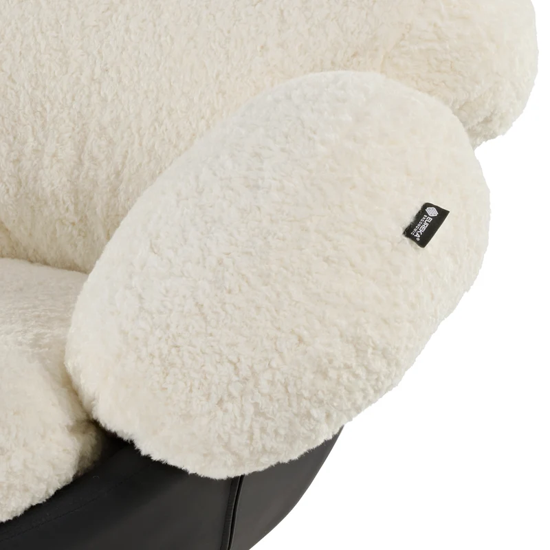 Cara, Modern Comfy Swivel Lounge Chair, White
