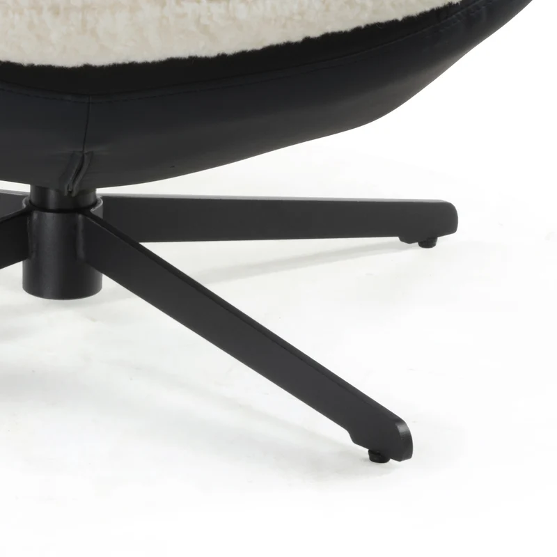 Cara, Modern Comfy Swivel Lounge Chair, White