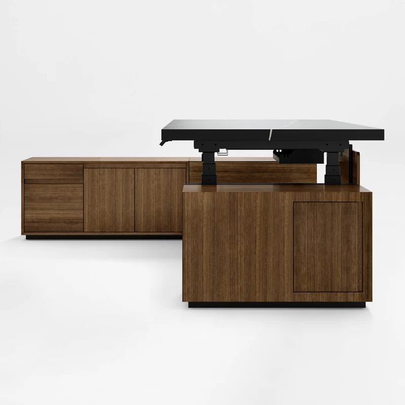 Zen Pro Series, 87"/72" Executive Standing Desk with Cabinets Set