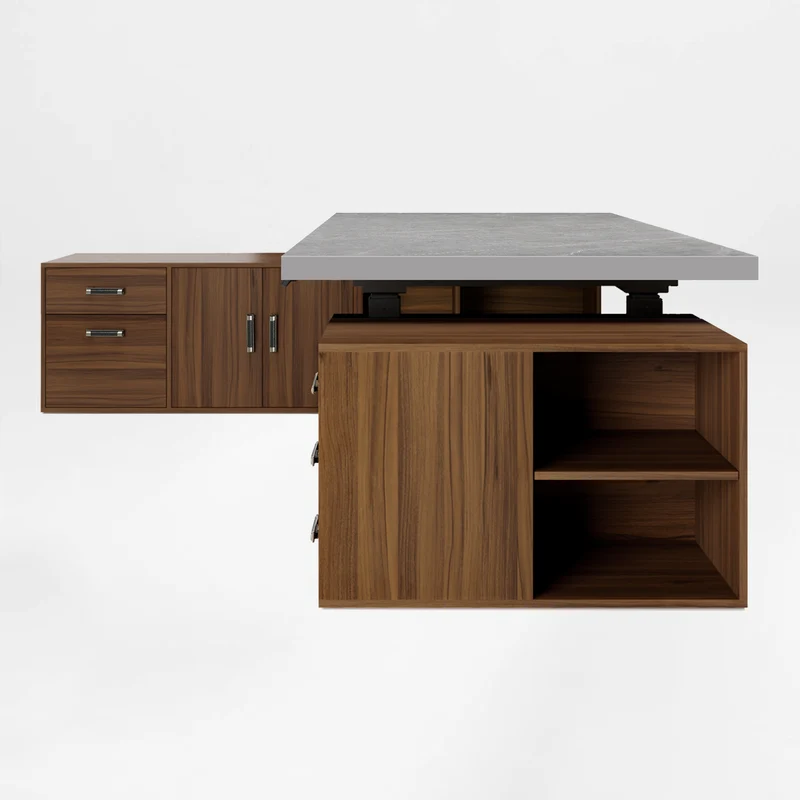 Zen Pro Series, 87"/72" Executive Standing Desk with Cabinets Set