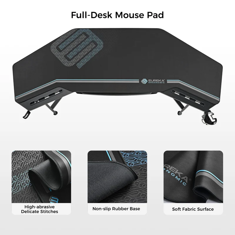 Aero Wing-Shaped Studio Desk, Black (63" & 72'')