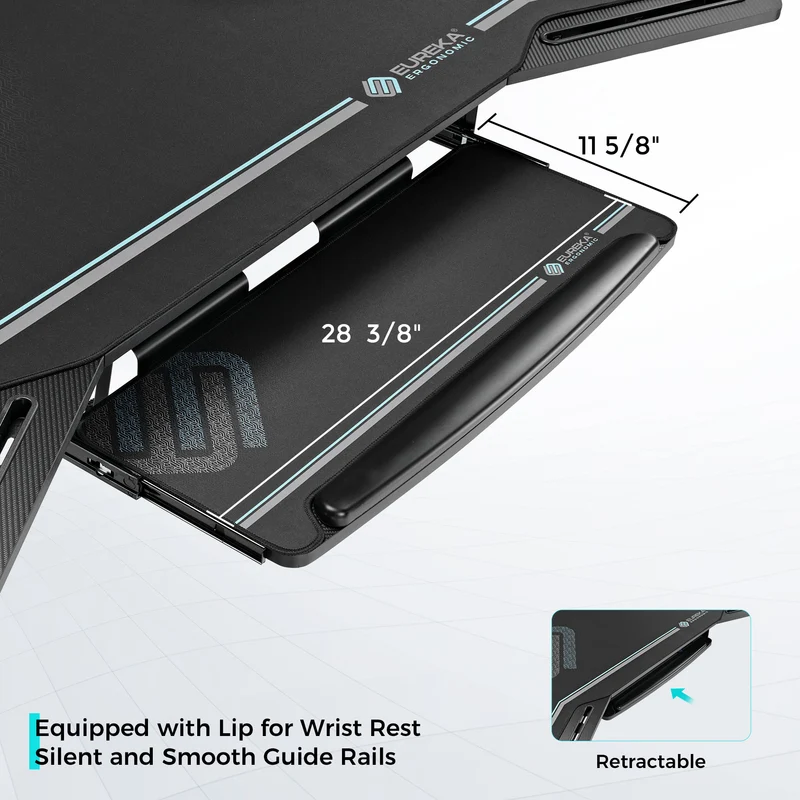 Aero Wing-Shaped Studio Desk, Black (63" & 72'')