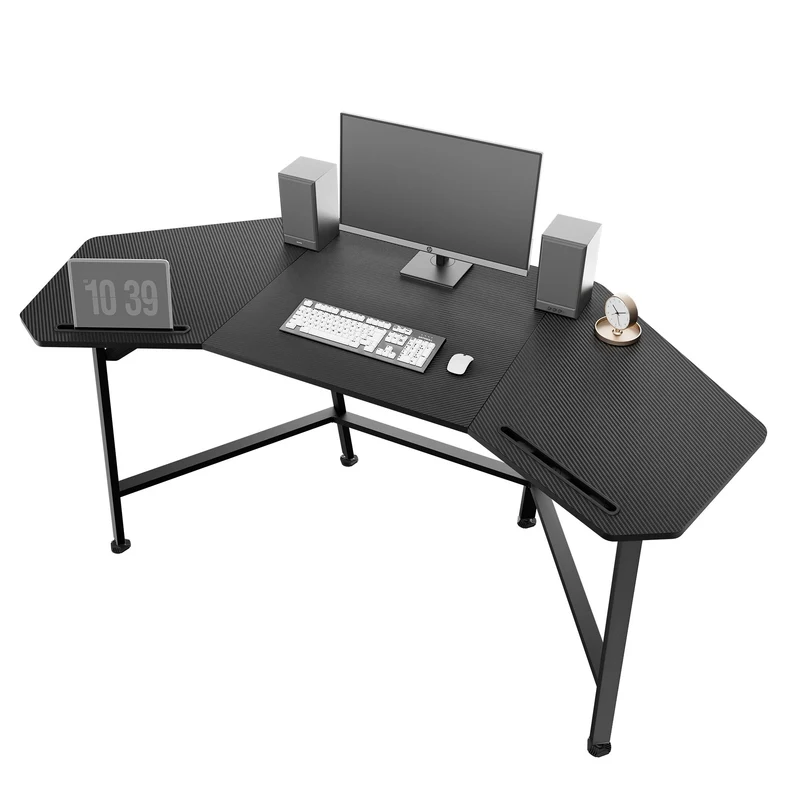 Aero Wing-Shaped Studio Desk, Black (63" & 72'')