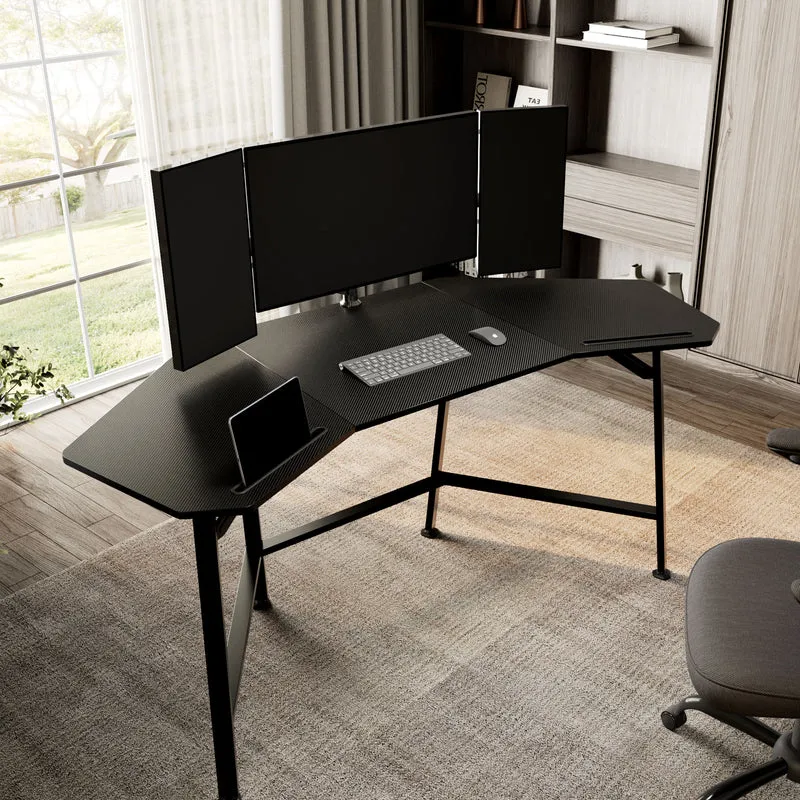 Aero Wing-Shaped Studio Desk, Black (63" & 72'')