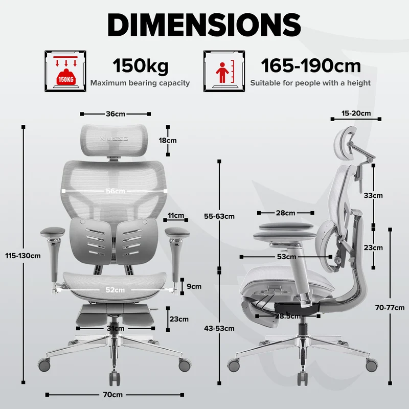 MUSSO X700 GlideTrack Ergonomic Office Chair