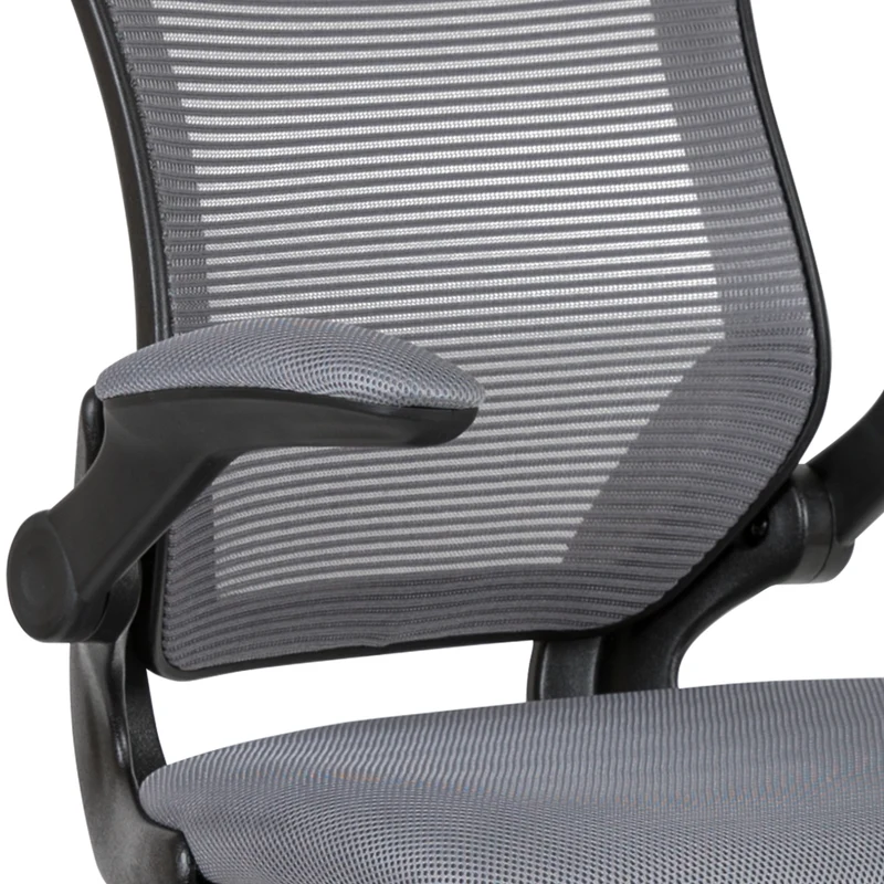 Mid-Back Mesh Ergonomic Drafting Chair with Foot Ring and Flip-Up Arms