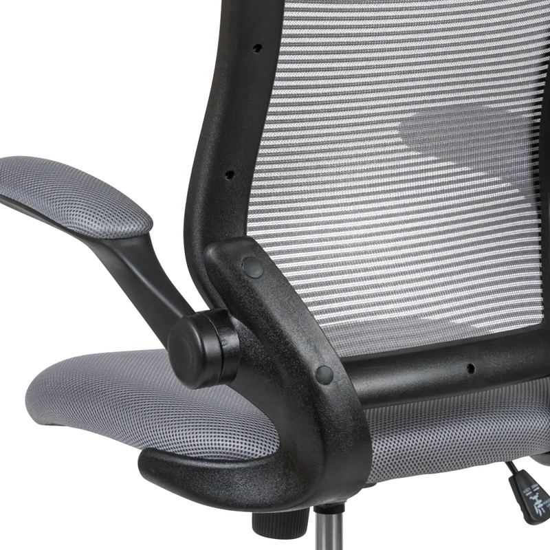 Mid-Back Mesh Ergonomic Drafting Chair with Foot Ring and Flip-Up Arms