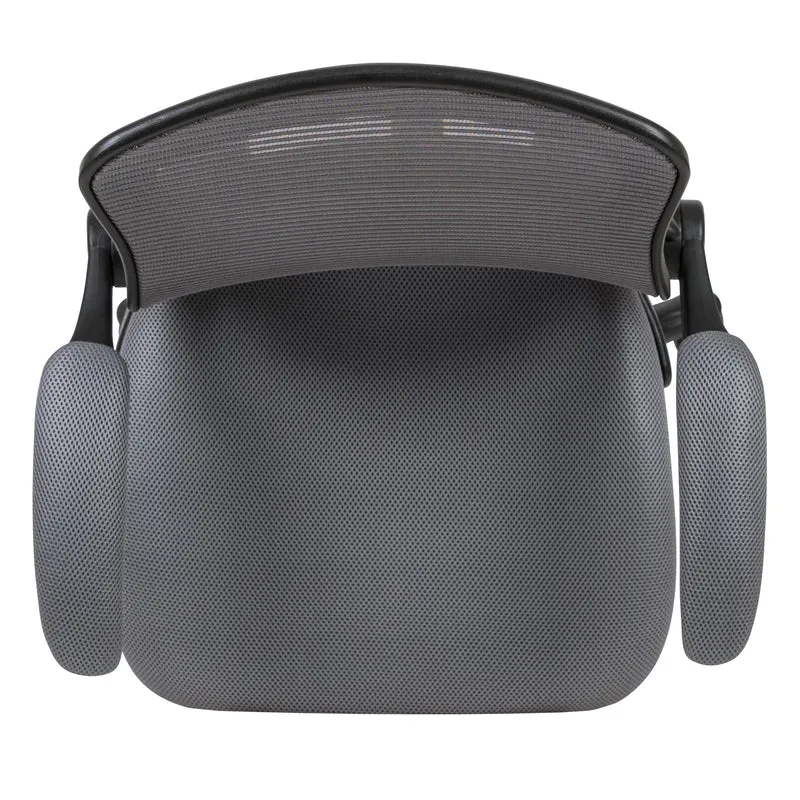 Mid-Back Mesh Ergonomic Drafting Chair with Foot Ring and Flip-Up Arms