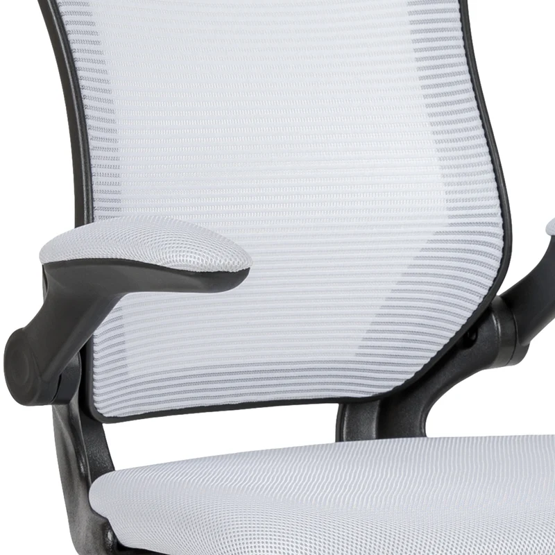 Mid-Back Mesh Ergonomic Drafting Chair with Foot Ring and Flip-Up Arms