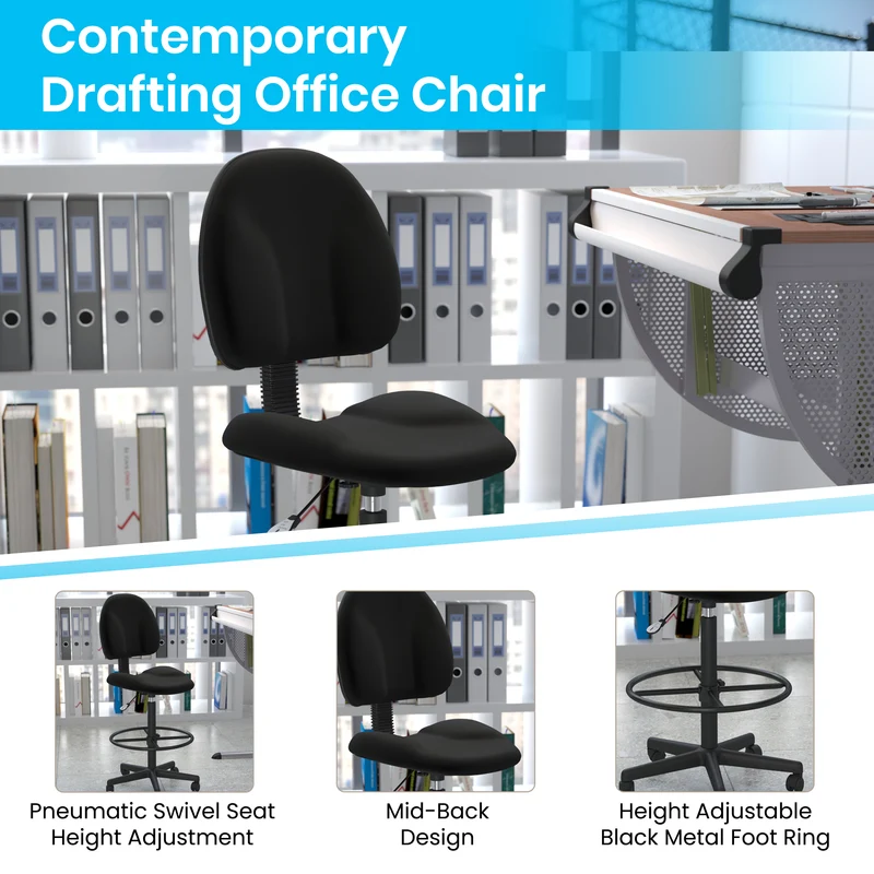 Two Cylinder Drafting Chair (Cylinders: 22.5"-27"H or 26"-30.5"H)