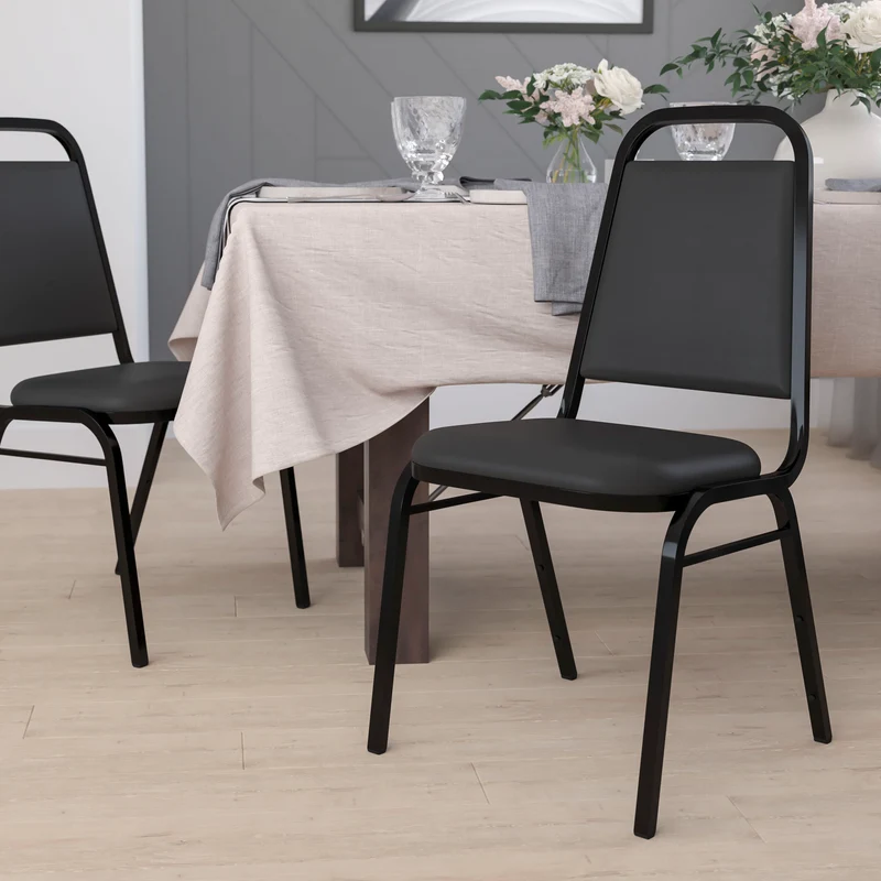 Trapezoidal Back Stacking Banquet Dining Chair - 1.5" Thick Seat