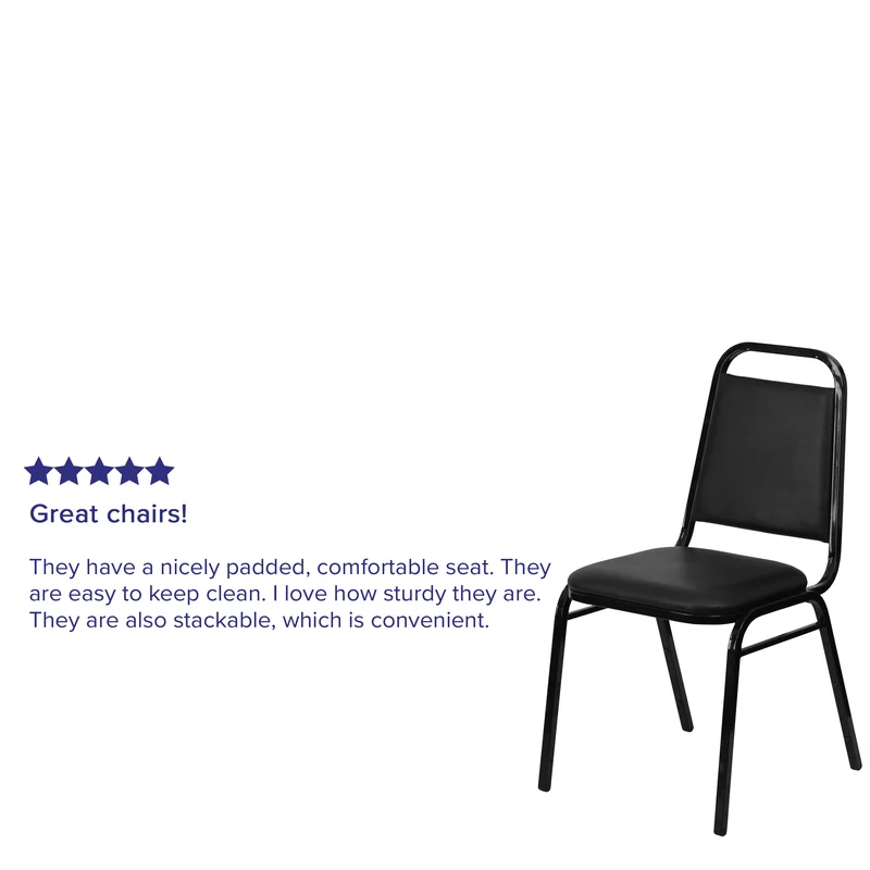 Trapezoidal Back Stacking Banquet Dining Chair - 1.5" Thick Seat