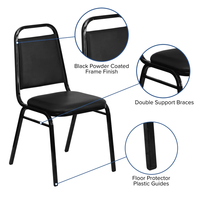 Trapezoidal Back Stacking Banquet Dining Chair - 1.5" Thick Seat