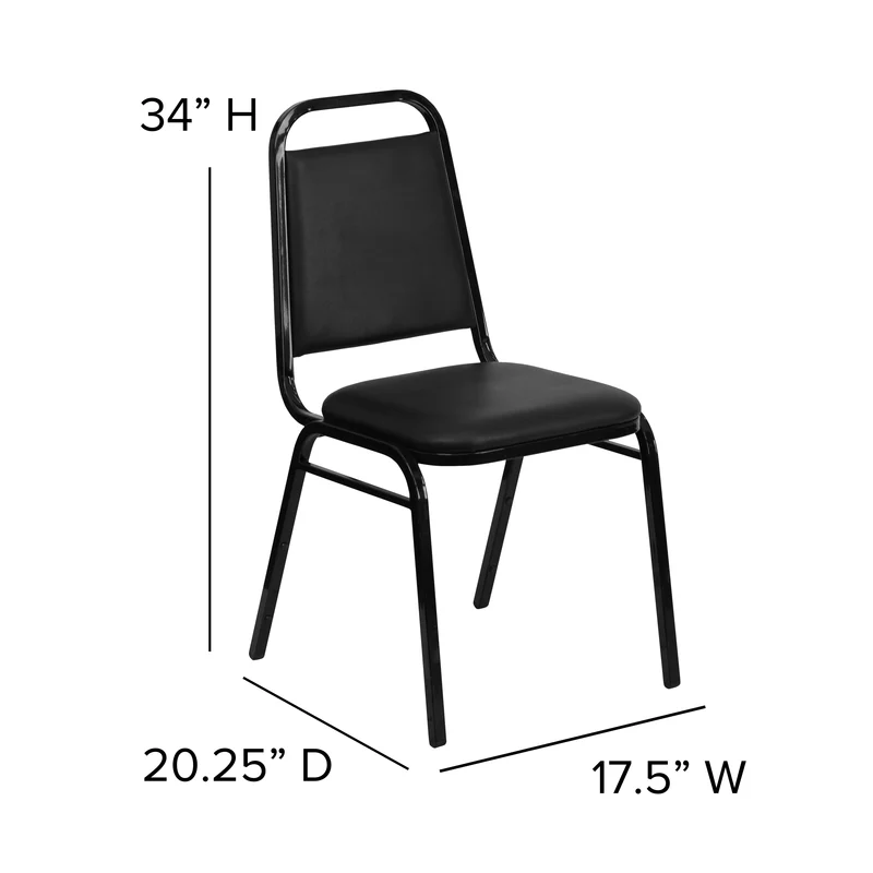 Trapezoidal Back Stacking Banquet Dining Chair - 1.5" Thick Seat