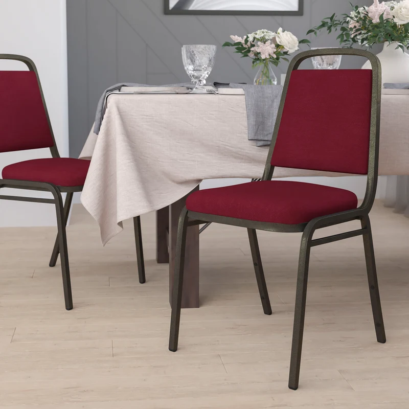 Trapezoidal Back Stacking Banquet Dining Chair - 1.5" Thick Seat
