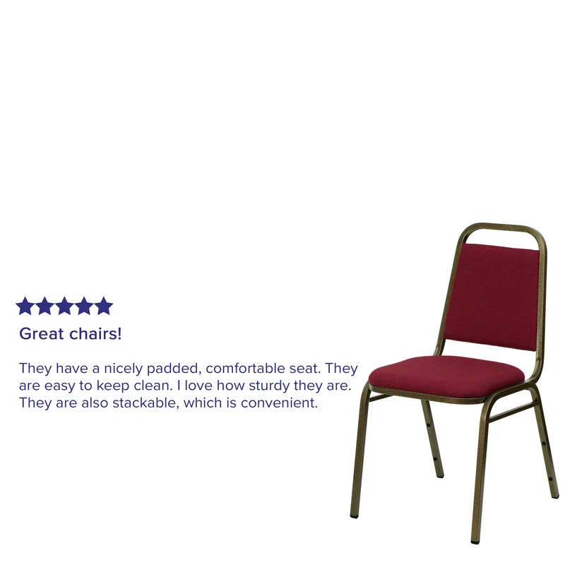 Trapezoidal Back Stacking Banquet Dining Chair - 1.5" Thick Seat