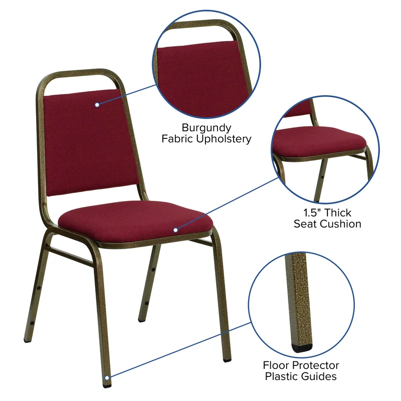 Trapezoidal Back Stacking Banquet Dining Chair - 1.5" Thick Seat