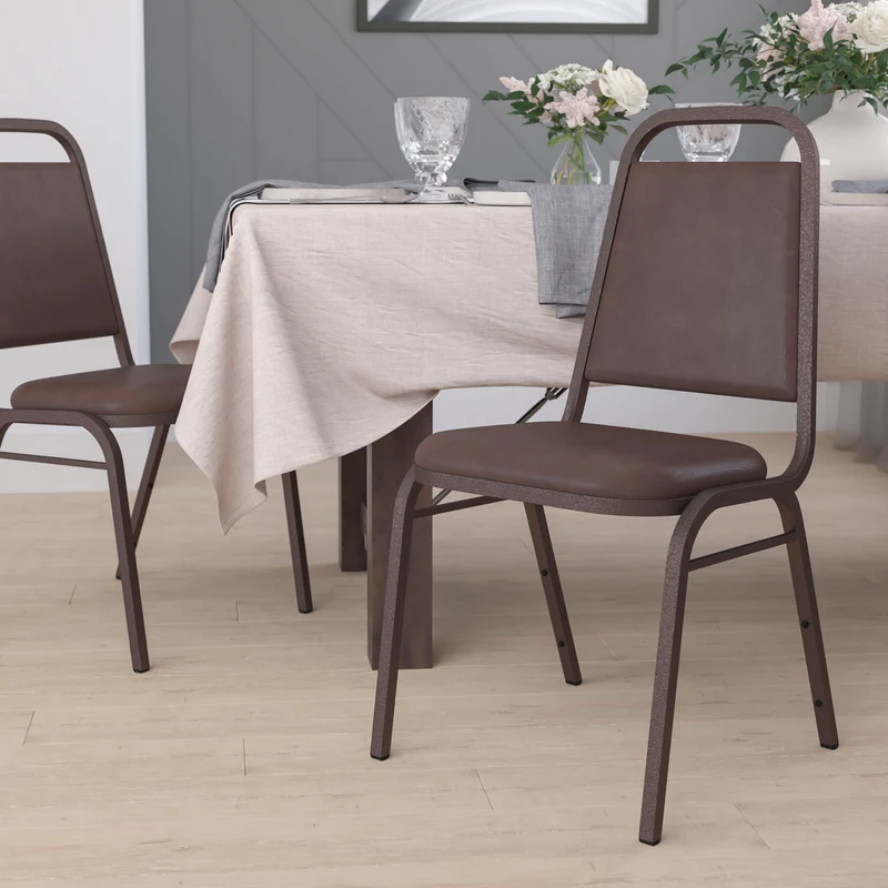 Trapezoidal Back Stacking Banquet Dining Chair - 1.5" Thick Seat