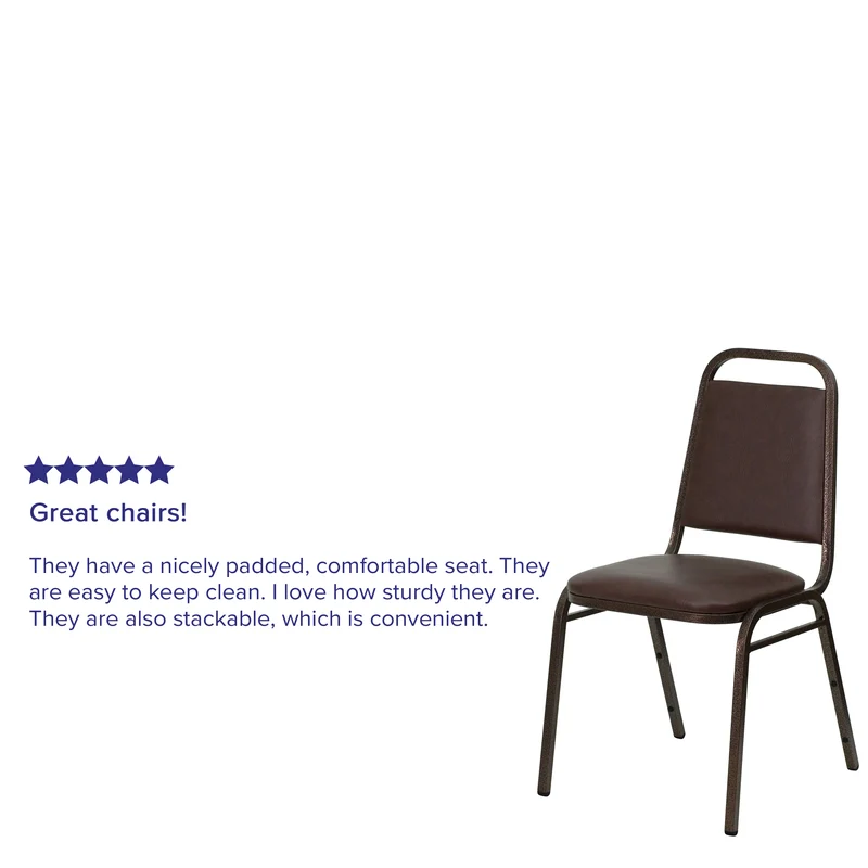 Trapezoidal Back Stacking Banquet Dining Chair - 1.5" Thick Seat
