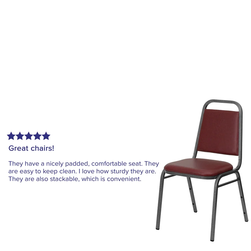 Trapezoidal Back Stacking Banquet Dining Chair - 1.5" Thick Seat