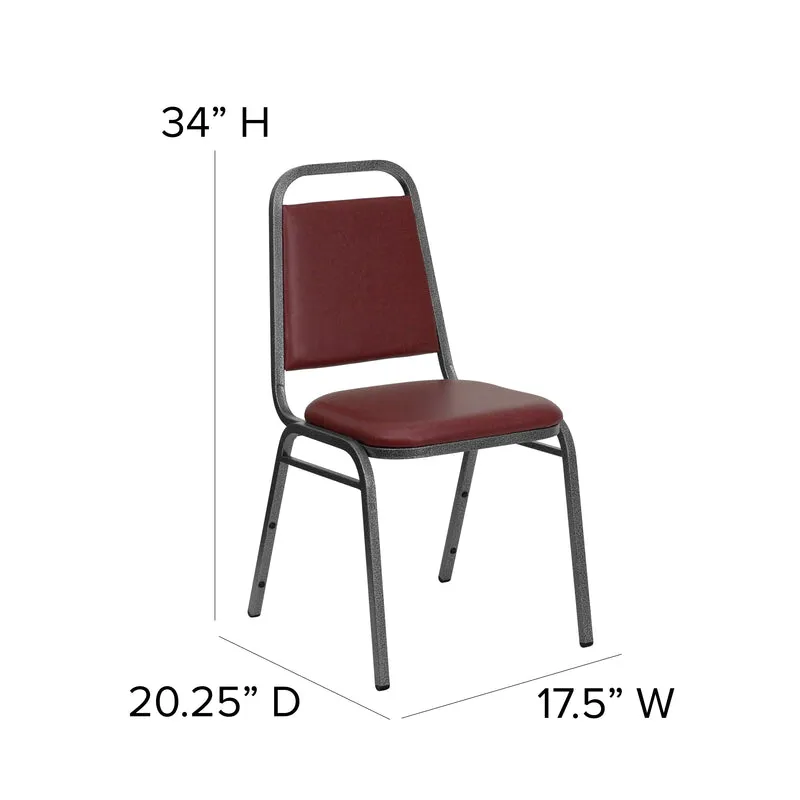Trapezoidal Back Stacking Banquet Dining Chair - 1.5" Thick Seat