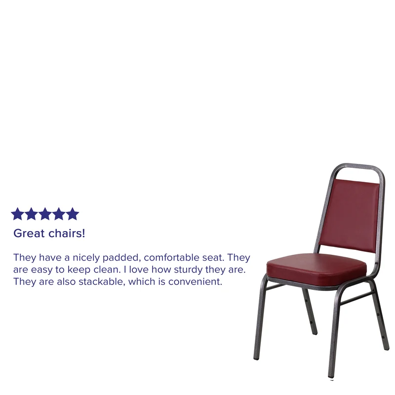 Trapezoidal Back Stacking Banquet Dining Chair - 2.5" Thick Seat