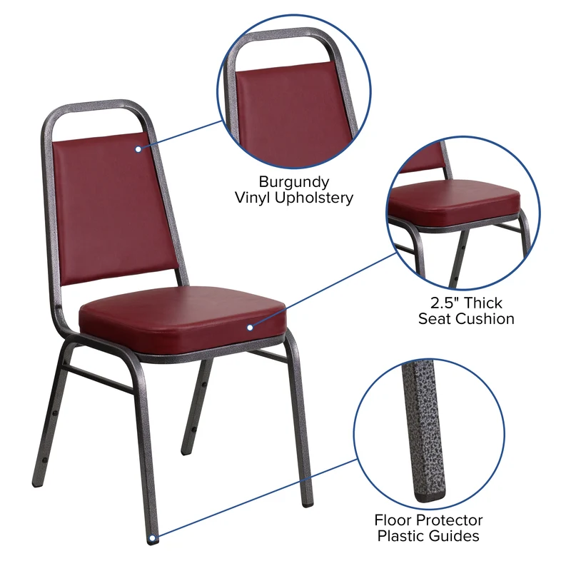 Trapezoidal Back Stacking Banquet Dining Chair - 2.5" Thick Seat