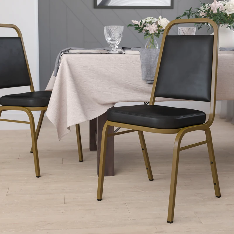 Trapezoidal Back Stacking Banquet Dining Chair - 2.5" Thick Seat