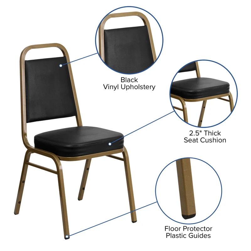 Trapezoidal Back Stacking Banquet Dining Chair - 2.5" Thick Seat
