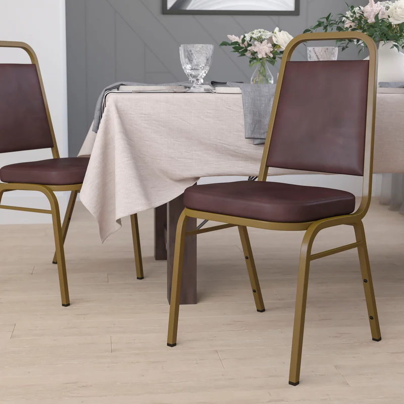 Trapezoidal Back Stacking Banquet Dining Chair - 2.5" Thick Seat