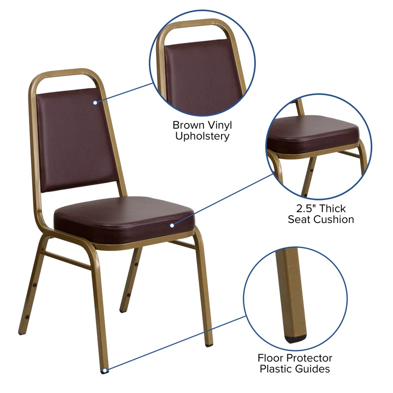 Trapezoidal Back Stacking Banquet Dining Chair - 2.5" Thick Seat