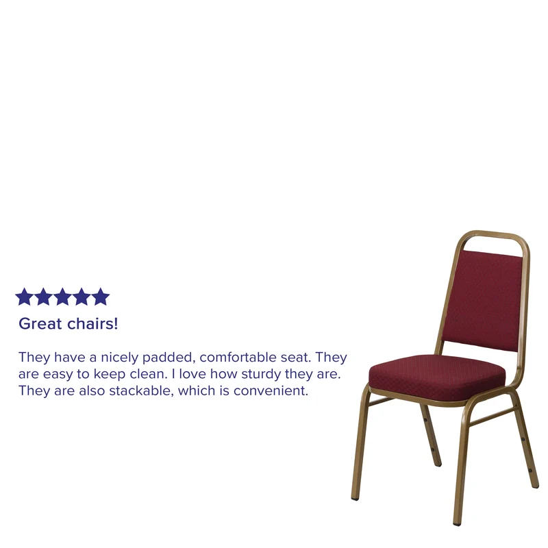 Trapezoidal Back Stacking Banquet Dining Chair - 2.5" Thick Seat