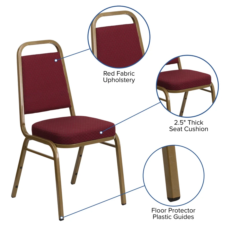 Trapezoidal Back Stacking Banquet Dining Chair - 2.5" Thick Seat