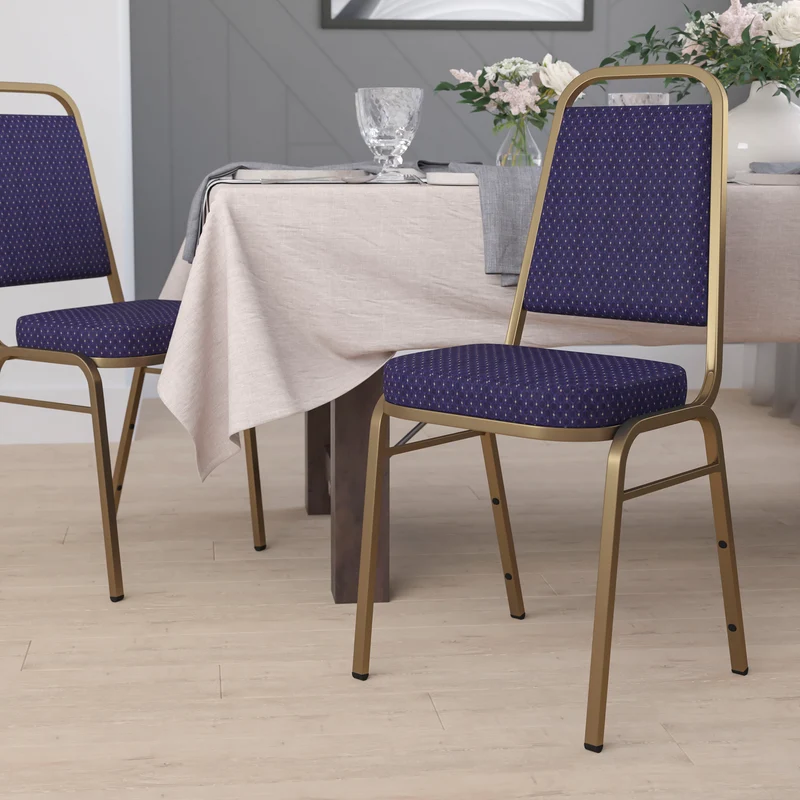 Trapezoidal Back Stacking Banquet Dining Chair - 2.5" Thick Seat