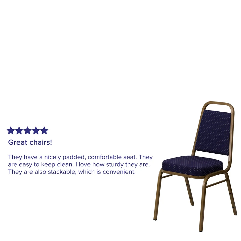 Trapezoidal Back Stacking Banquet Dining Chair - 2.5" Thick Seat