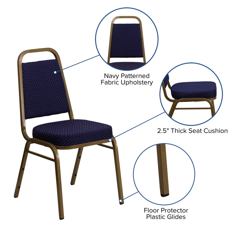 Trapezoidal Back Stacking Banquet Dining Chair - 2.5" Thick Seat