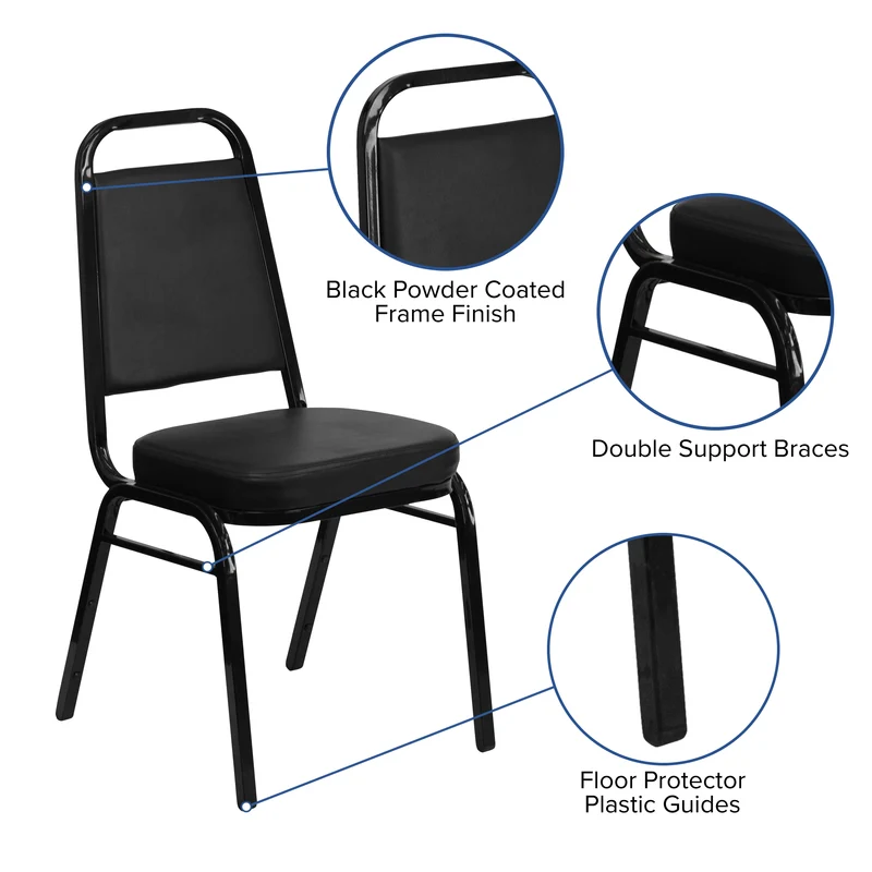 Trapezoidal Back Stacking Banquet Dining Chair - 2.5" Thick Seat