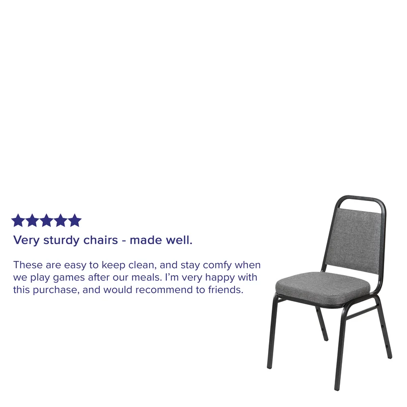 Trapezoidal Back Stacking Banquet Dining Chair - 2.5" Thick Seat