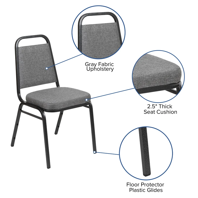 Trapezoidal Back Stacking Banquet Dining Chair - 2.5" Thick Seat
