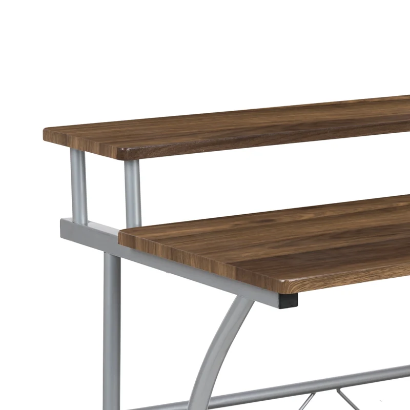 Computer Desk with Top and Lower Storage Shelves