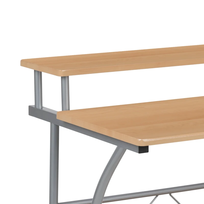 Computer Desk with Top and Lower Storage Shelves