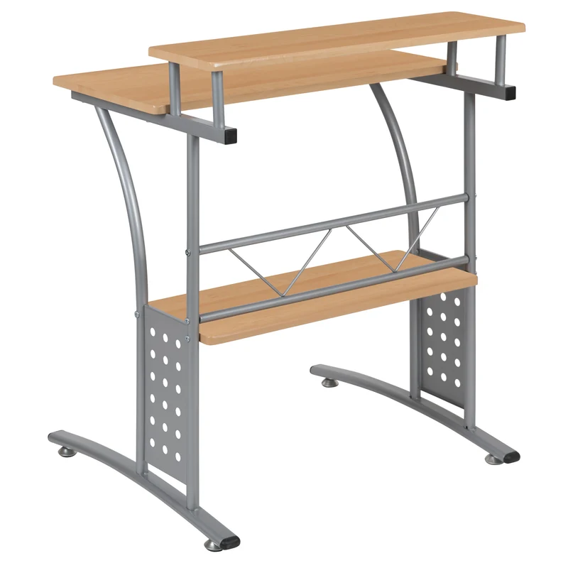 Computer Desk with Top and Lower Storage Shelves