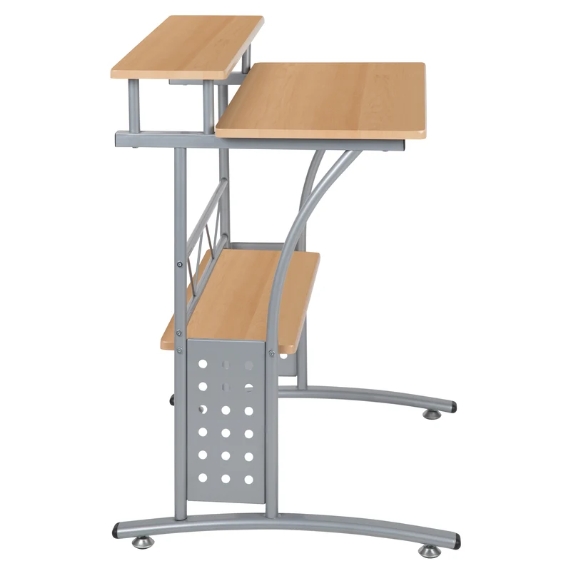 Computer Desk with Top and Lower Storage Shelves