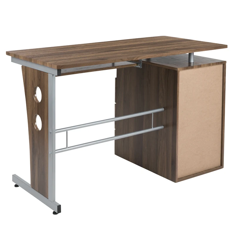 Desk with Three Drawer Single Pedestal and Pull-Out Keyboard Tray