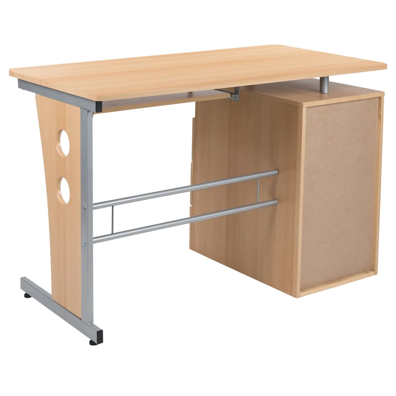 Desk with Three Drawer Single Pedestal and Pull-Out Keyboard Tray