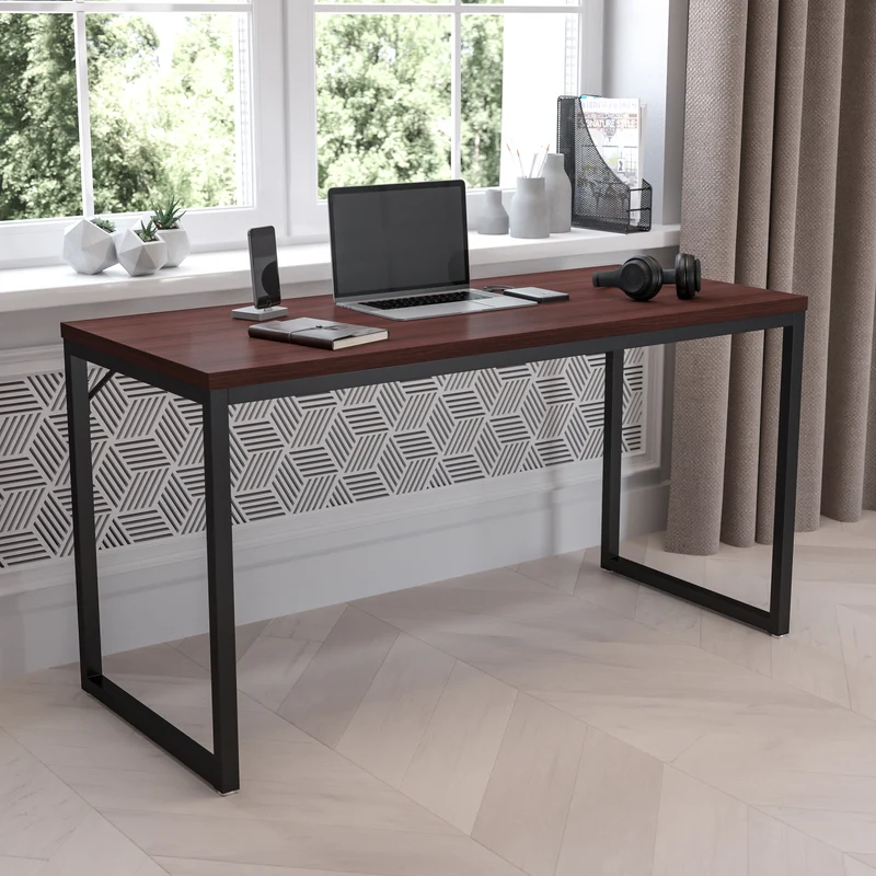 Modern Commercial Grade Desk Industrial Style Computer Desk Sturdy Home Office Desk - 55" Length