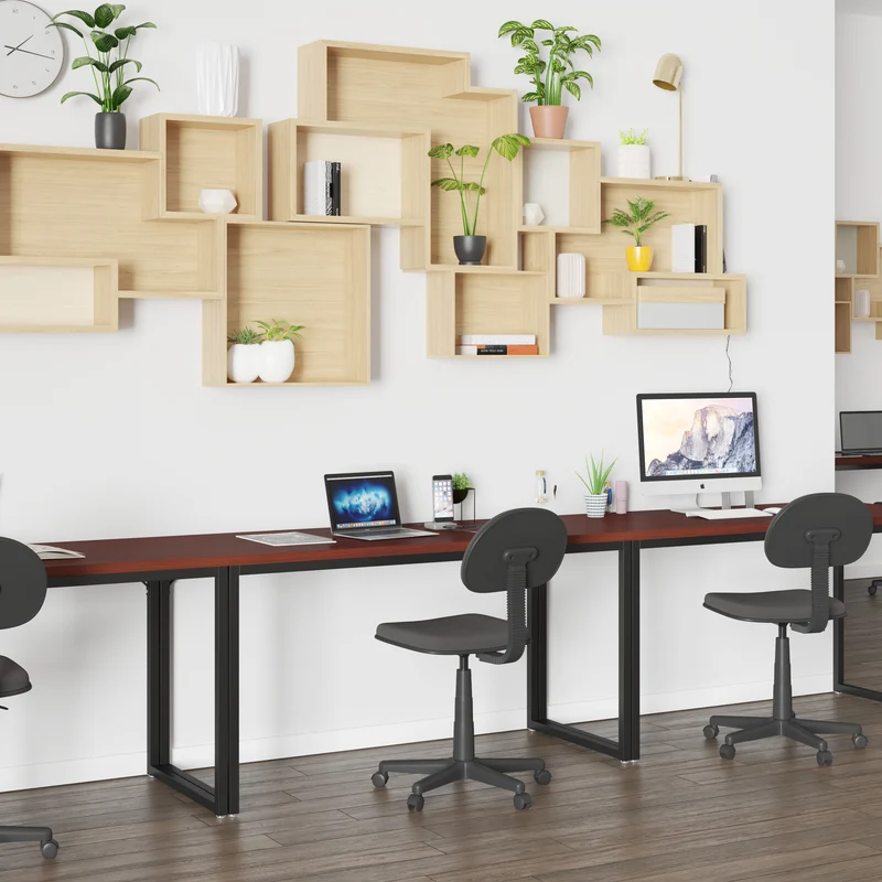 Modern Commercial Grade Desk Industrial Style Computer Desk Sturdy Home Office Desk - 55" Length